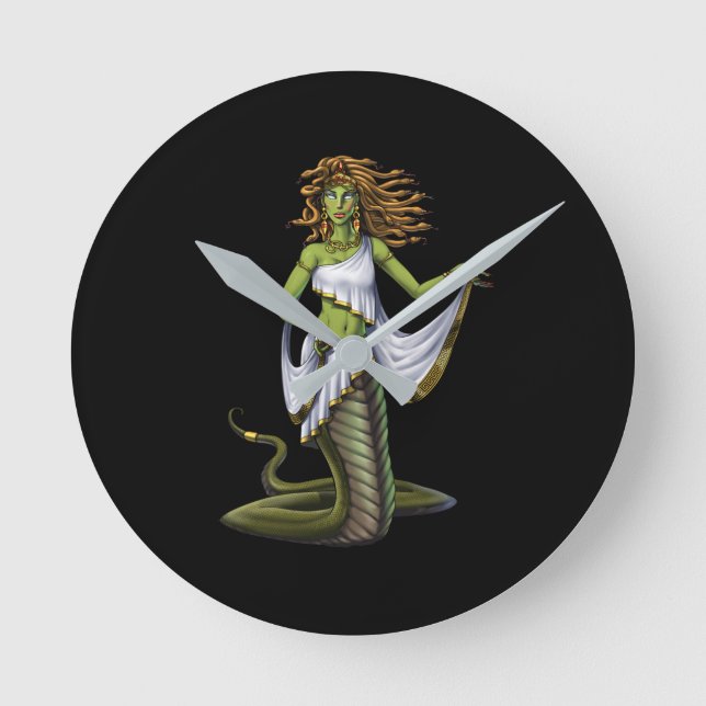 Grekisk mythologi Goddess Medusa Rund Klocka (Framsida)