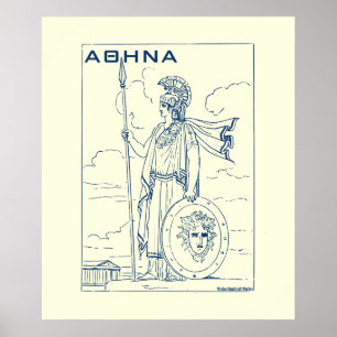 Grekisk Mythology Athena Goddess Ancient Grekland Poster
