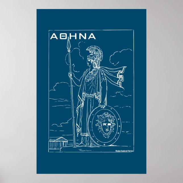 Grekisk Mythology Athena Goddess Ancient Grekland Poster (Framsidan)