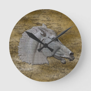 Grekisk Mythology Classical Horse Head Rund Klocka