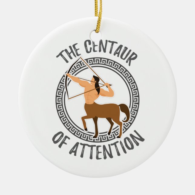 Grekisk mythology Gift Centaur of Attention Gift Julgransprydnad Keramik (Framsidan)