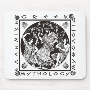 Grekisk Mythology - svart Musmatta