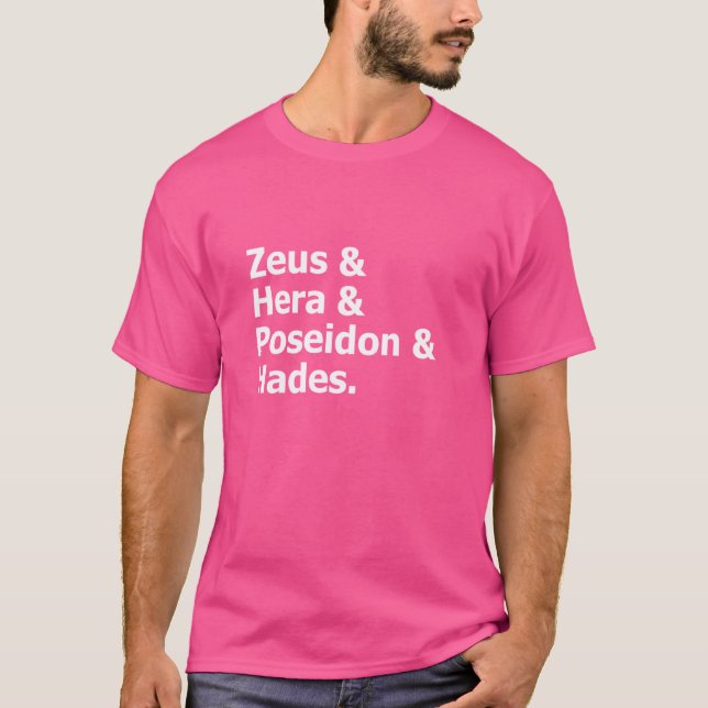 Grekisk Mythology Zeus Hera Poseidon Hades Mythica T Shirt (Framsida)