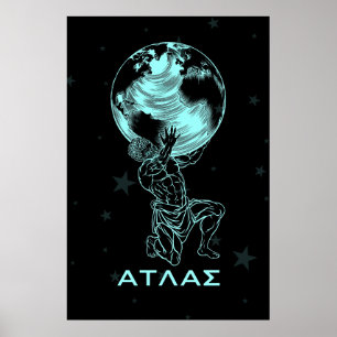 Grekisk mytologi Atlas Ancient Greece Poster