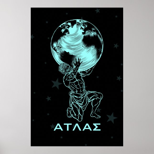 Grekisk mytologi Atlas Ancient Greece Poster (Framsidan)