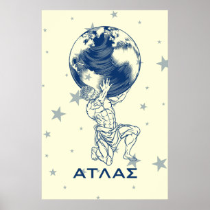 Grekisk mytologi Atlas Ancient Greece Poster