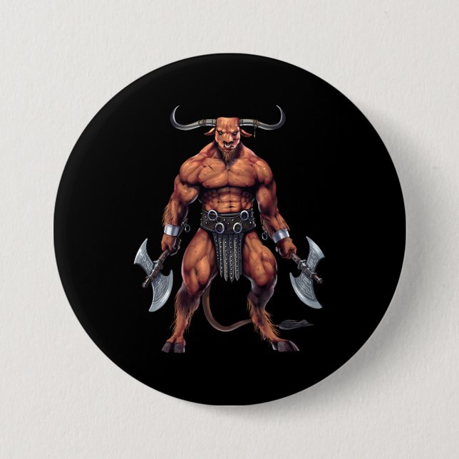 Grekisk mytologi Minotaur Knapp (Framsida)