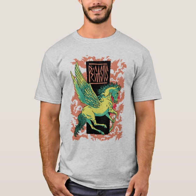 Grekisk mytologi - Pegasus the Winged Stallion T Shirt (Framsida)
