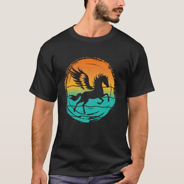 Grekisk mytologi Pegasus vingar häst hingst Vinta T Shirt (Framsida)