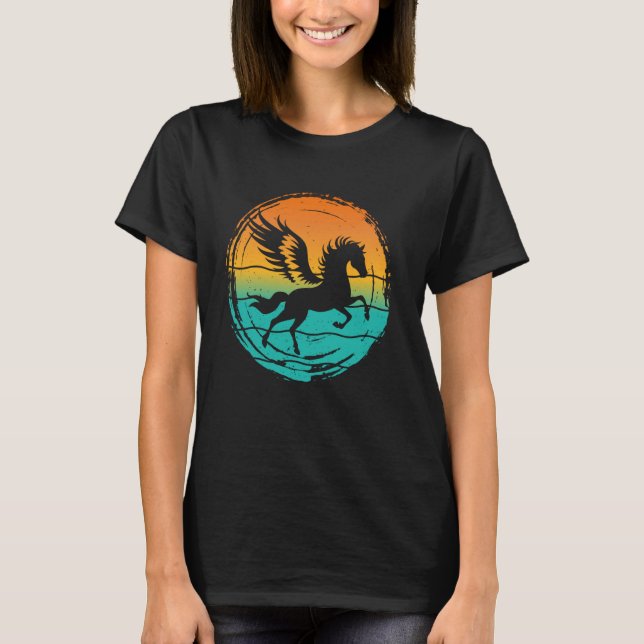 Grekisk mytologi Pegasus Vingar Horse Stallion Vin T Shirt (Framsida)