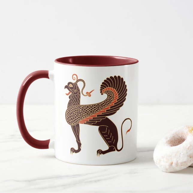 Grekisk mytologisk Beast Griffin Mugg (Med munk)