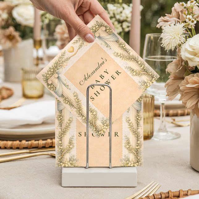 Grekisk neutral blomster baby shower pappersservett (Skapare uppladdad)