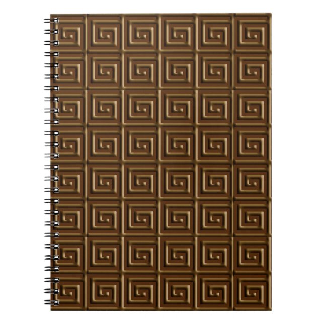 Grekisk Nyckel-design - mörk choklad Anteckningsbok (Framsidan)