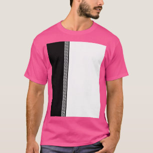 Grekisk Nyckel-vertikalsvart och vit grafik T Shirt