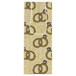 Grekisk nyckel vigselring - Guld & Vit