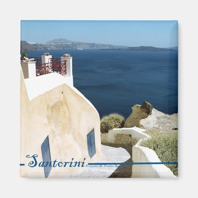 Grekisk ö-santorini magnet (Framsidan)