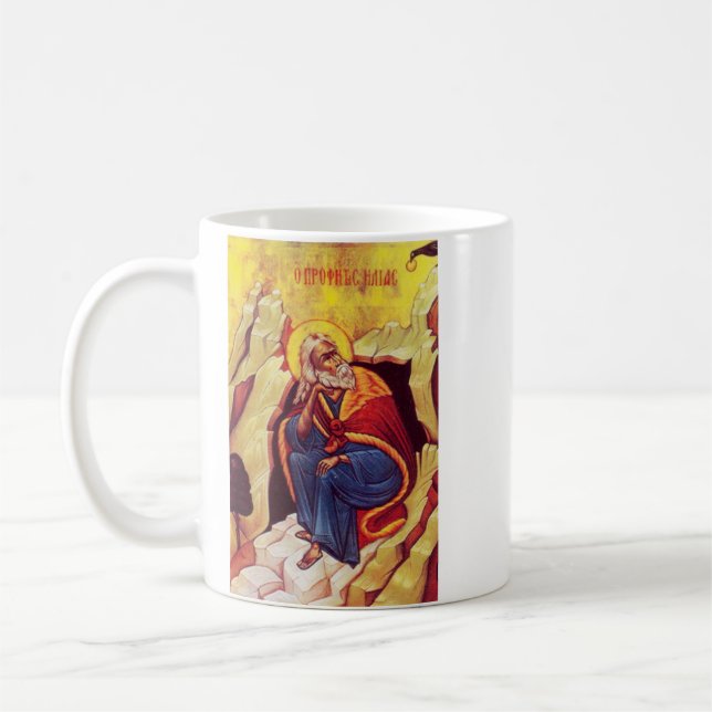 Grekisk-ortodox ikon av profeten Elia Kaffemugg (Vänster)