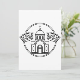 Grekisk-ortodoxa kyrkan med två bröllopskronor