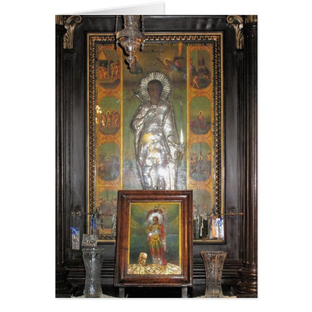 Grekisk-ortodoxa Religiösan Icon of a Saint Hälsningskort (Framsidan)