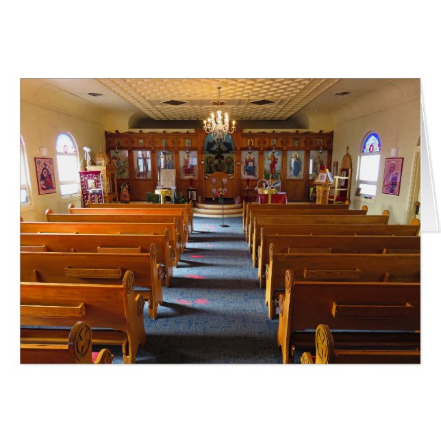 Grekisk ortodoxkyrka hälsningskort (Framsidan Horizontal)