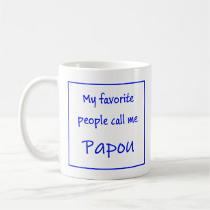Grekisk Papou-mugg med texten "Mina favoritpersone Kaffemugg