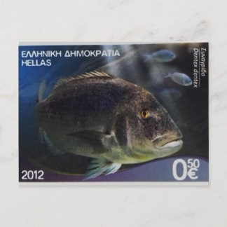 Grekisk postorderdräkt, frimärke vykort