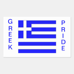 Grekisk pride. Grekland flagga Rektangulärt Klistermärke