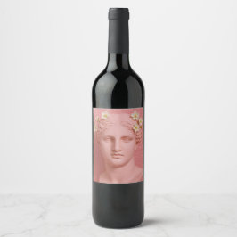 Grekisk rosa vinetikett. vinflaska etikett