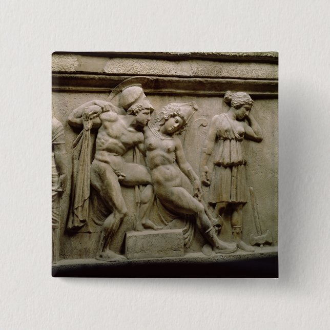 Grekisk sarkofag med en platsvisning striden knapp (Framsida)