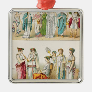 Grekisk scenisk klänning julgransprydnad metall