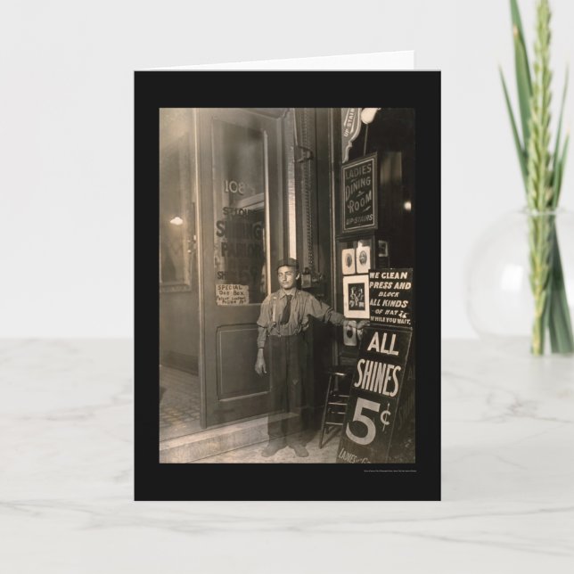 Grekisk Shoe Shine Boy 1908 Kort (Framsida)