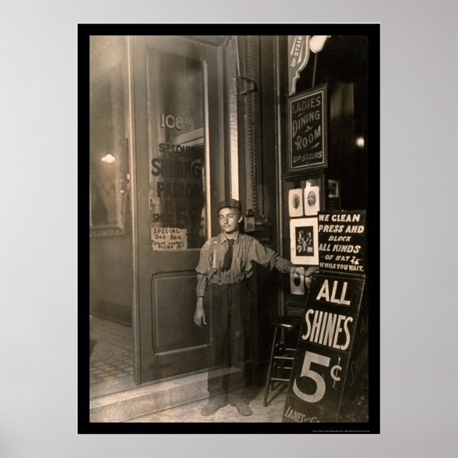 Grekisk Shoe Shine Boy 1908 Poster (Framsidan)