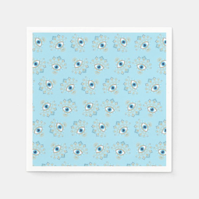 Grekisk skyddssymbol för Evil Öga, dekorerad Pappersservett (Framsidan)