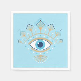 Grekisk skyddssymbol för Evil Öga, dekorerad Pappersservett