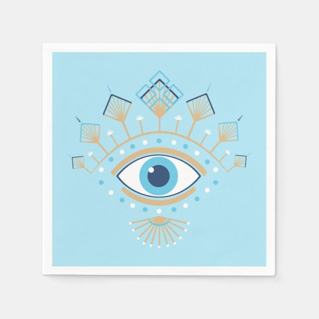 Grekisk skyddssymbol för Evil Öga, dekorerad Pappersservett (Framsidan)