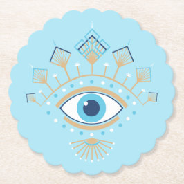 Grekisk skyddssymbol för Evil Öga, dekorerad Underlägg Papper