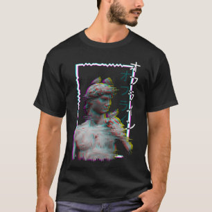 Grekisk Staty Antik Vaporwave Synthwave Glitch fr T Shirt