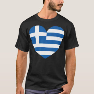 Grekisk stolthetsflagga kärlek hjärta t shirt