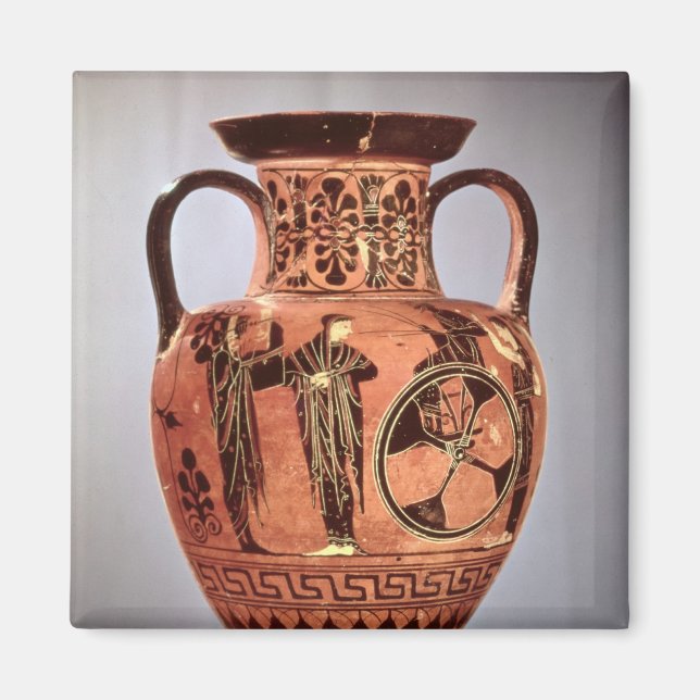 Grekisk svart-figur amphora magnet (Framsidan)