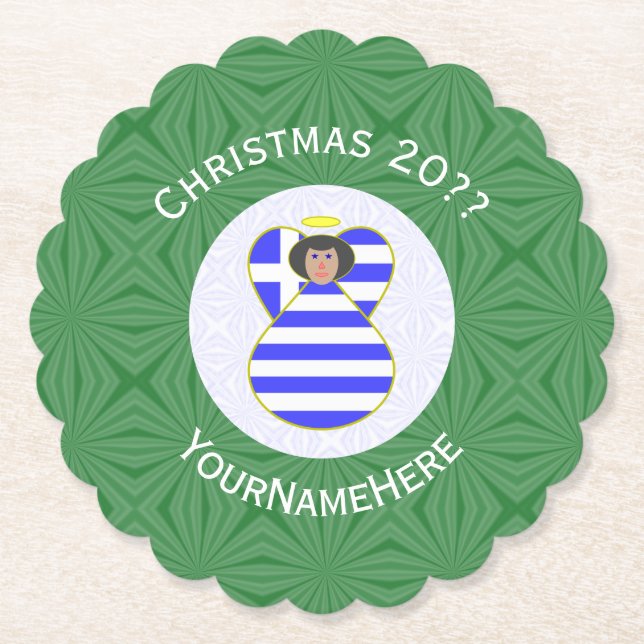 Grekisk svart, hårfärgad, geljullagisk Flagga, per Underlägg Papper (Framsida)