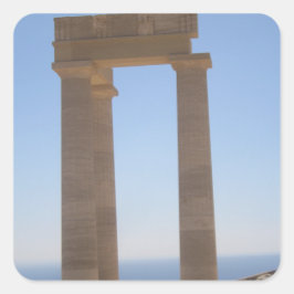 Grekisk Temple Fyrkantigt Klistermärke