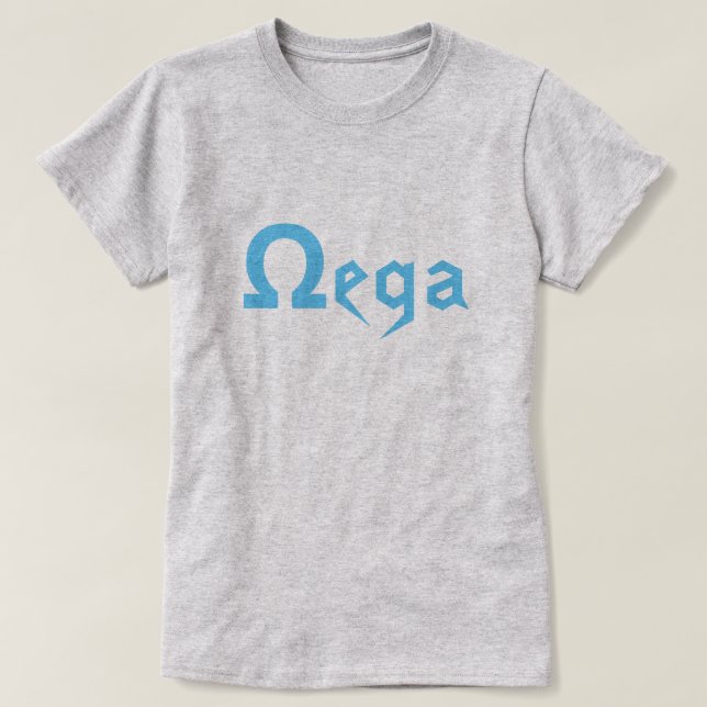Grekisk text Ωega det sist brev i grekiskt alfabet T Shirt (Design framsida)