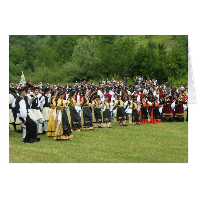 Grekisk traditionell dans hälsningskort (Framsidan Horizontal)