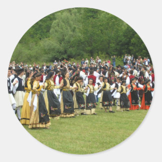 Grekisk traditionell dans runt klistermärke