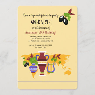 Grekisk Urnsinbjudan Inbjudningar
