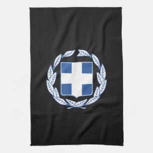 Grekisk vapensköld kökshandduk