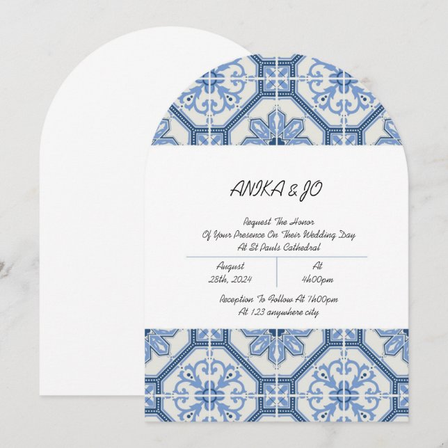 GREKISK WEDDING-INBJUDAN, WEDING-INBJUDAN INBJUDNINGAR (Fram/baksida)