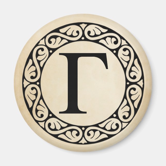 Grekiska Alfabet Brev Gamma Magnet (Framsidan)