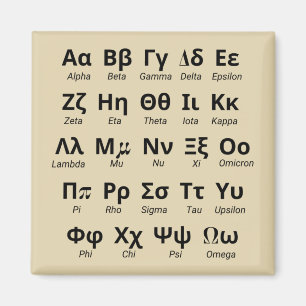 Grekiska alfabet Brev i ordning Magnet