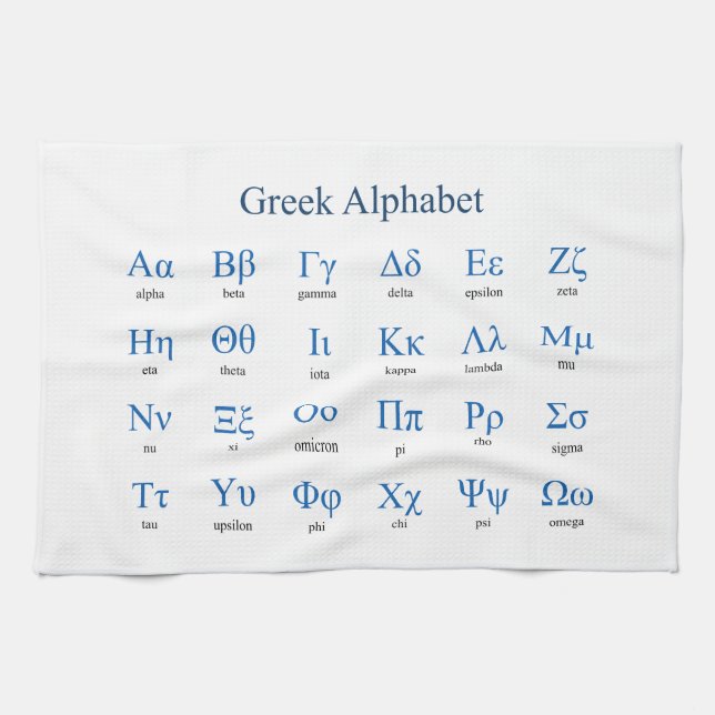 Grekiska alfabet kökshandduk (Horisontell)
